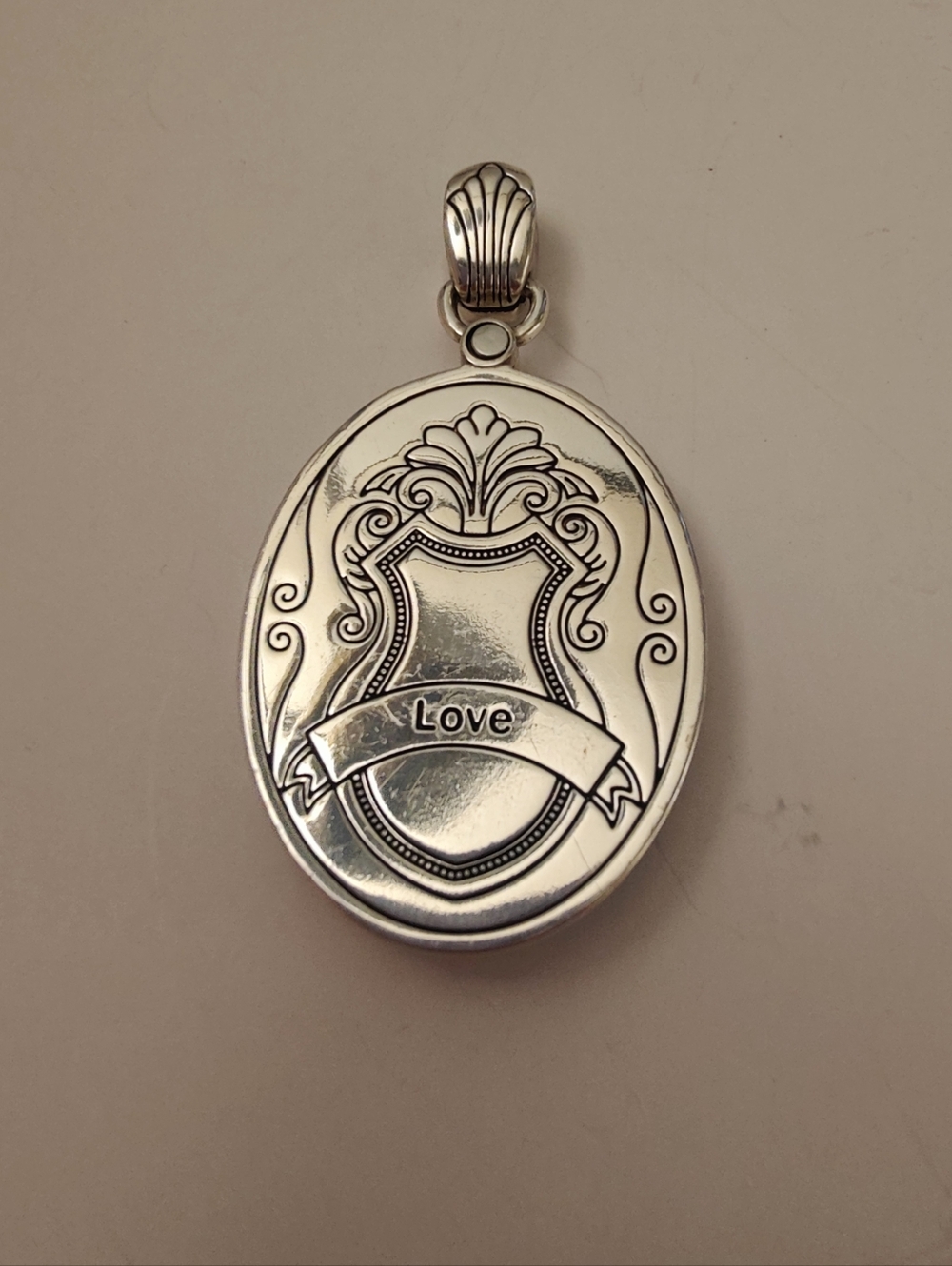 Brighton Love Locket Pendant Vintage Devotion Swarovski Crystal Silver Gold Tone - Picture 8 of 11